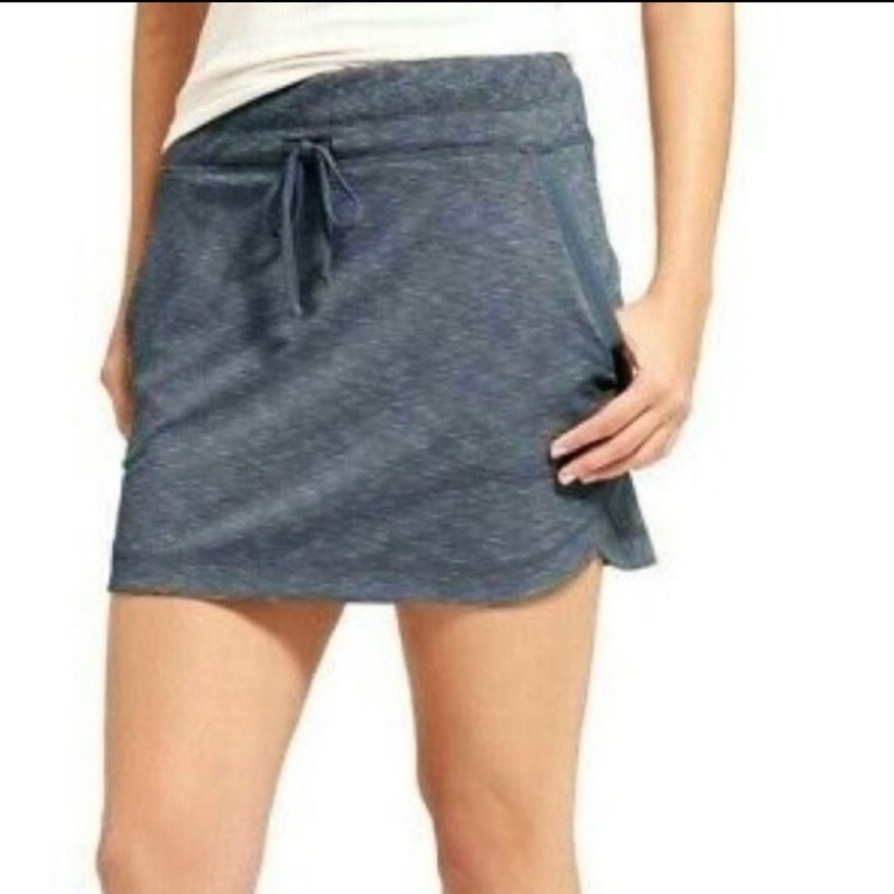 Athleta Techie Terry Mini Skirt Dark Marled Gray Women Small